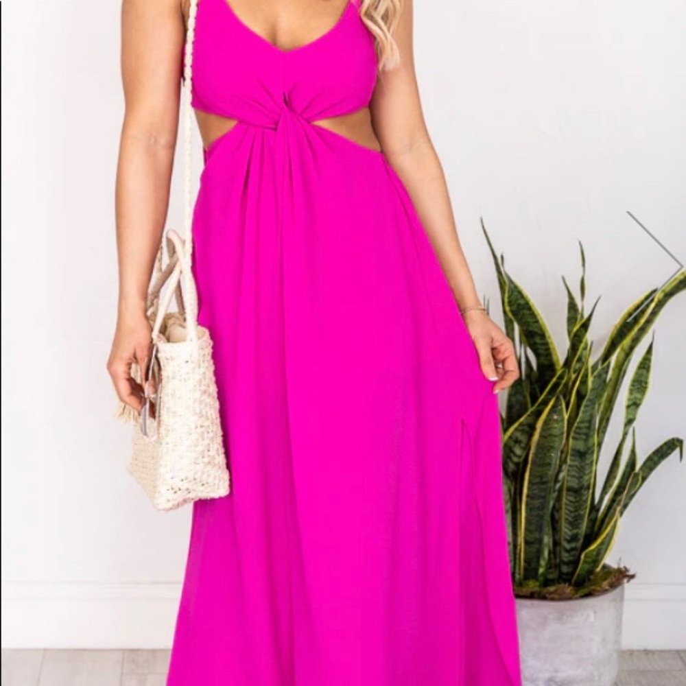 Pink lily nobody but is me gents cutout maxi dress